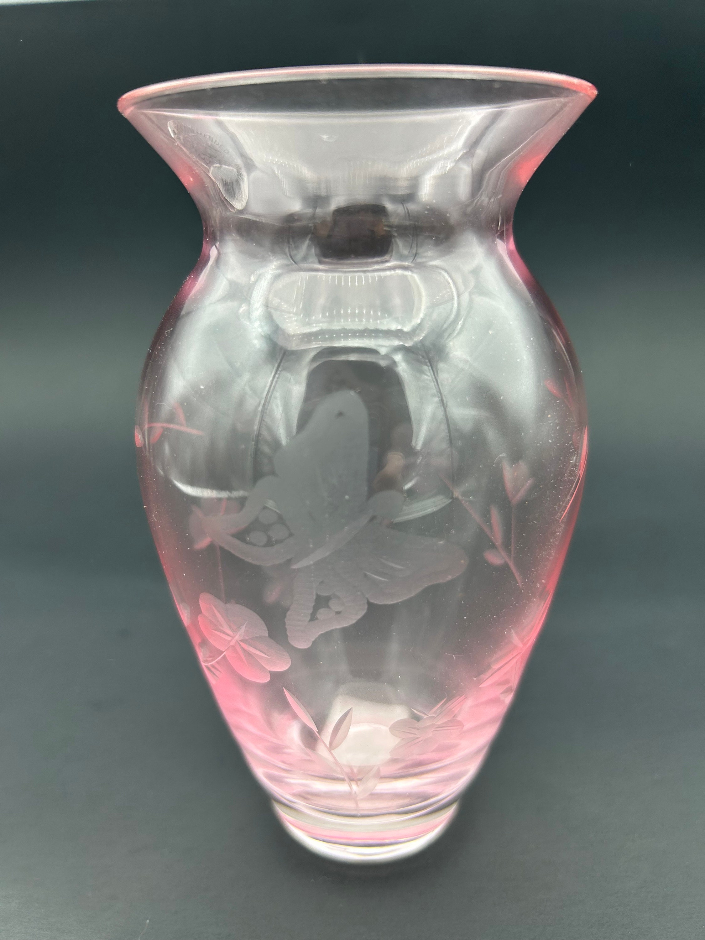 Lenox Crystal Pink Glassware Butterfly Meadow Etched And Cut