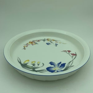 Vintage Villeroy & Boch Vilbofour Luxembourg Riviera Pattern Floral 10 Inch Porcelain Casserole Quiche Dish Pie Plate Baking Dish