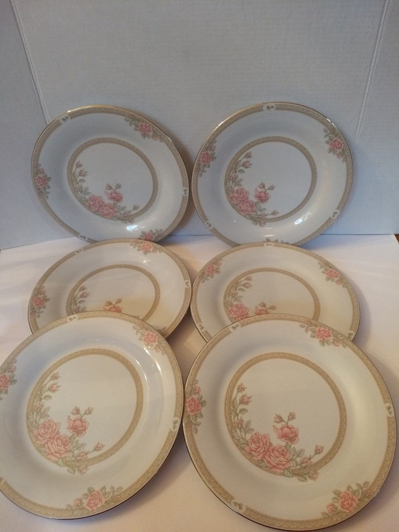 Set of Six Crown Ming Fine China Christina Pattern 1392 Jian Etsy