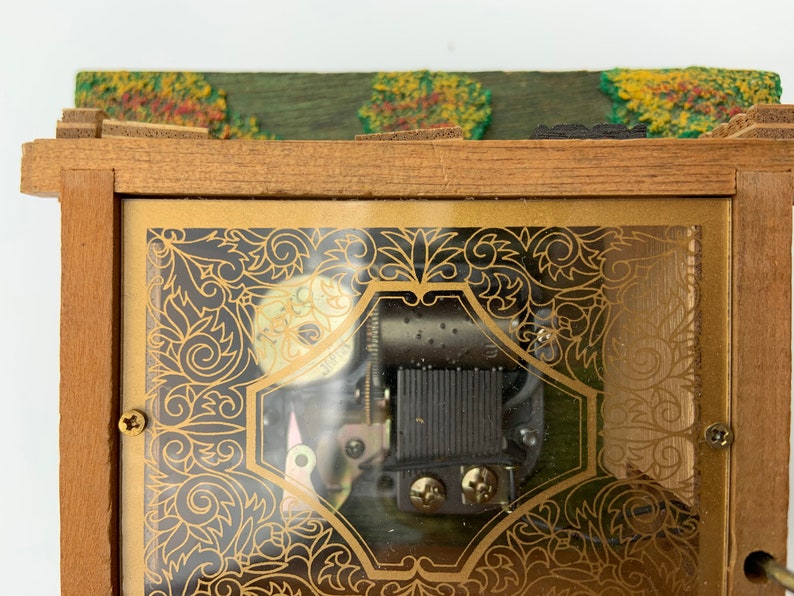 Vintage Toyo Japan Rustic Wooden Cabin Cottage Music Box Plays Etsy