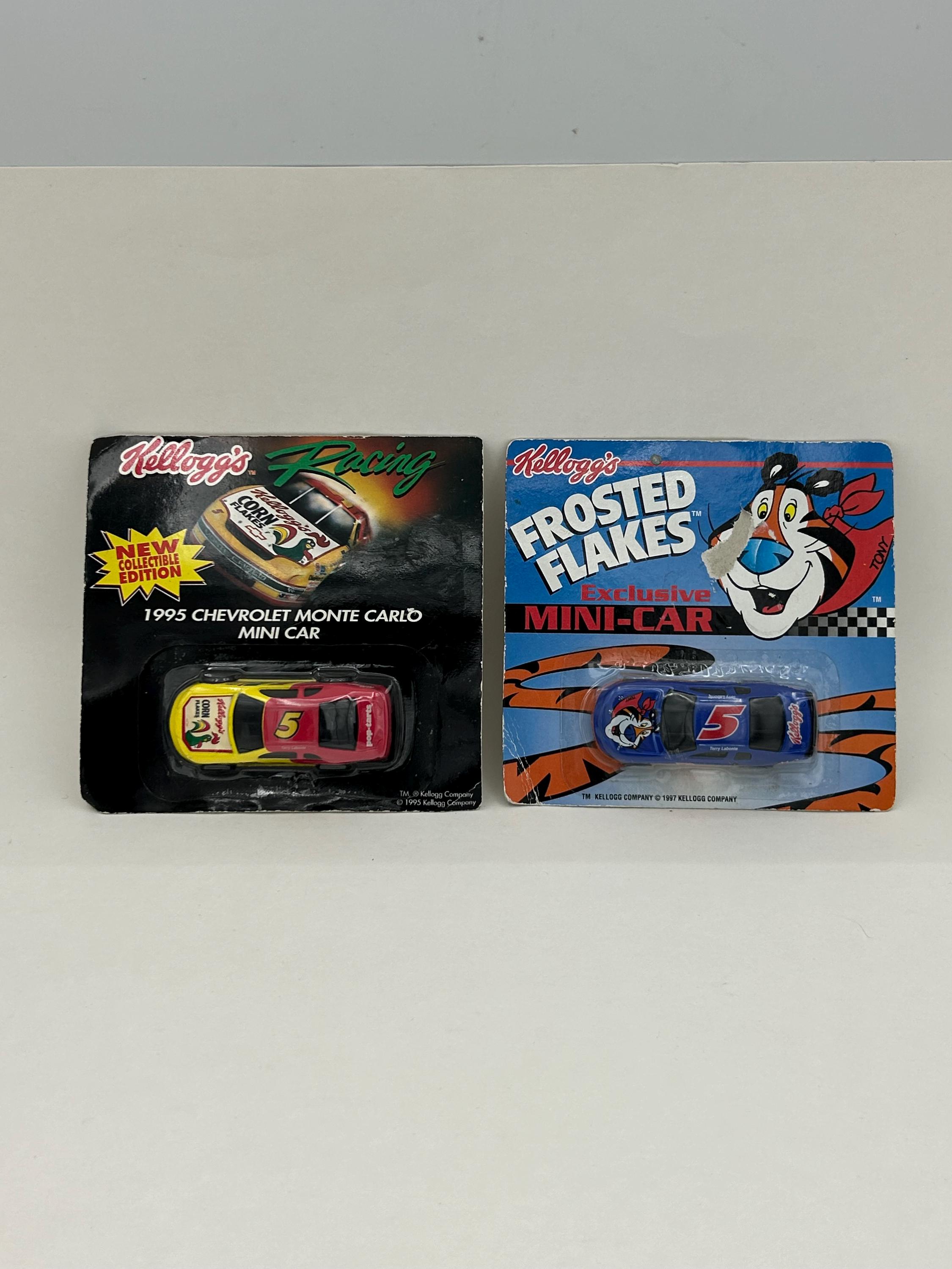 2 Vintage Kellogg's Racing 1:64 Scale Diecast Mini Cars 1995