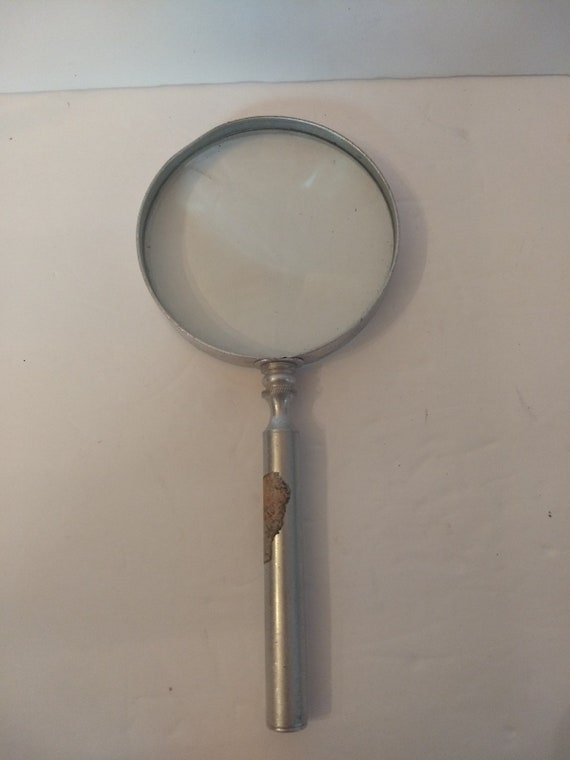 Vintage Made In Japan Large Heavy Metal Handheld Magnifying Heavy Metal Handheld Magnifying