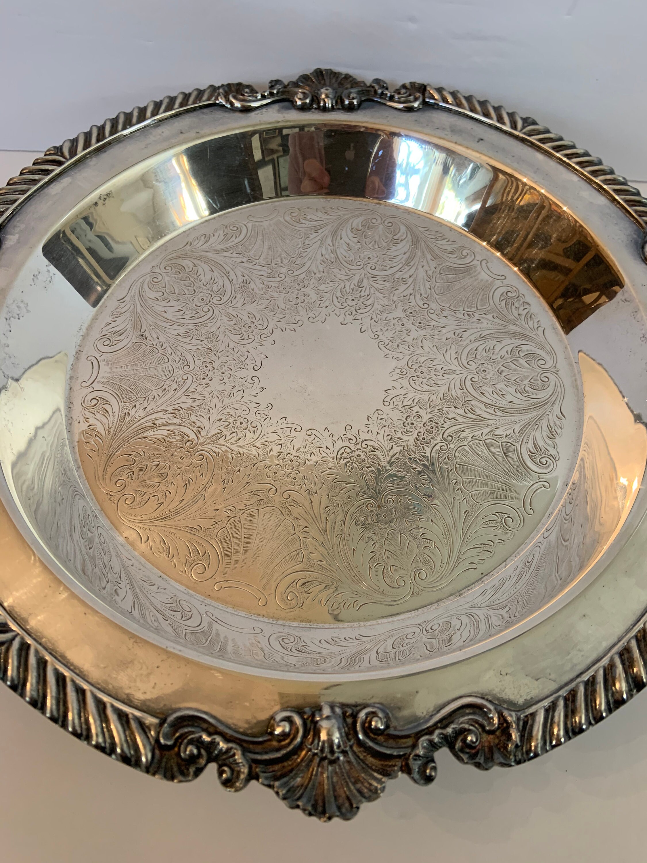 Vintage Sheridan Silver Company Silver on Copper Ornate 12 Etsy