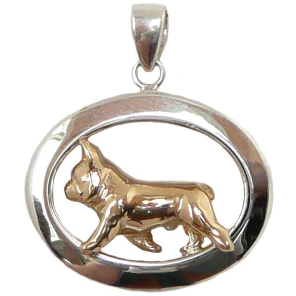French Bulldog Frenchie Glossy Oval Jewelry  French Bulldog Frenchie 14K Gold or Sterling Silver Charm in Classic Oval Pendant Necklace