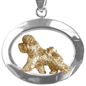 Bichon Frise Jewelry in Glossy Oval  14K Gold or Sterling Silver Bichon Charm in Classic Oval Pendant Necklace