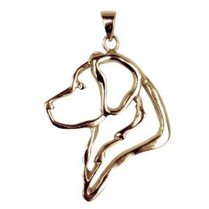 Golden Retriever Silhouette Charm or Pendant – Sterling Silver or 14K Gold Golden Retriever Charm for Necklace or Pendant