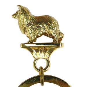 Solid Bronze Collie Key Ring – Collie Accessory Keychain in Solid Bronze