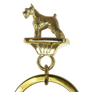 Miniature Schnauzer Keychain, Solid Bronze Keychain with 3D Schnauzer, Schnauzer Dog Gift, Schnauzer Dog Memorial Gift, Schnauzer Accessory