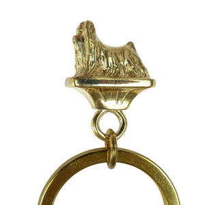 Yorkshire Terrier Keychain, Solid Bronze Keychain with 3D Yorkie Sculpture, Yorkie Dog Gift, Yorkie Dog Memorial Gift, Yorkie Accessory