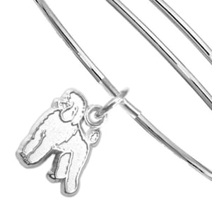 Poodle Bangle – Solid Sterling Silver Poodle Charm on Durable Stainless Steel Bangle Bracelet