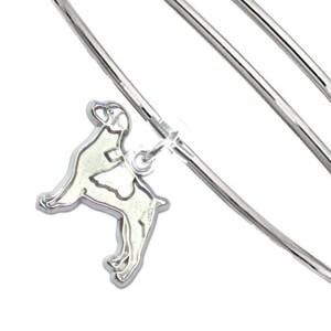 Brittany Bangle – Solid Sterling Silver Brittany Charm on Durable Stainless Steel Bangle Bracelet