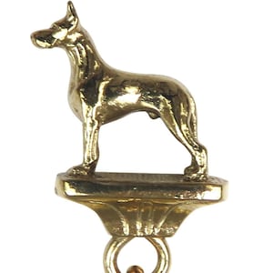 Great Dane Keychain, Solid Bronze Keychain with 3D Great Dane Sculpture, Great Dane Dog Gift, Great Dane Dog Memorial, Great Dane Accessory