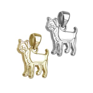 Chihuahua Charm or Pendant in 14K Gold or Sterling Silver Jewelry for Necklace, Bangle, Bracelet, Memorial Gift