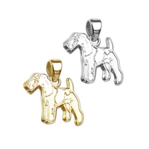 Wire Fox Terrier Charm or Pendant – 14k Gold (Yellow, Rose, White) Smooth Fox Terrier Charm for Necklace, Bangle, or Bracelet