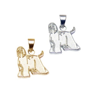 Afghan Hound Charm in 14K Gold or Sterling Silver Jewelry for Necklace, Pendant, Bracelet, Memorial Gift