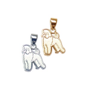 Poodle Charm or Pendant in 14K Gold or Sterling Silver Jewelry for Necklace, Bangle, Bracelet, Memorial Gift