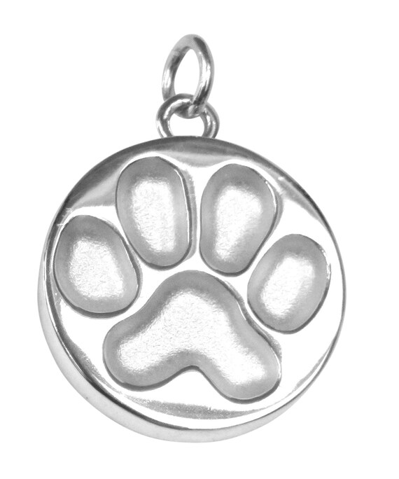 sterling silver dog paw charm