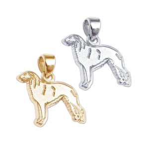 Charm ou pendentif barzoï en or 14 carats ou en argent sterling Bijoux, collier, bracelet, cadeau commémoratif