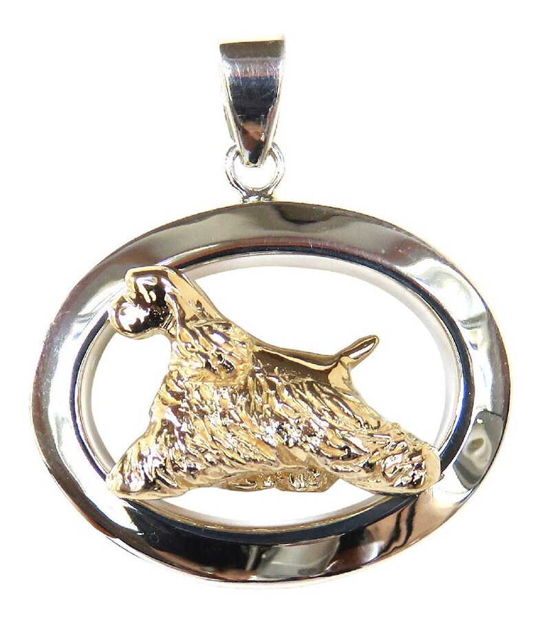 Cocker Spaniel Glossy Oval Jewelry Cocker Spaniel 14K Gold or Sterling Silver Charm in Classic Oval Pendant Necklace image 1