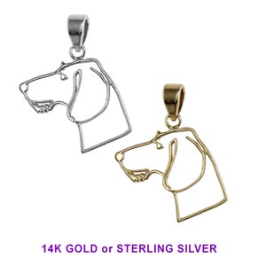 Wirehaired Wire Dachshund Classic Silhouette 14K Gold or Sterling Silver Dog Charm, Necklace, Pendant