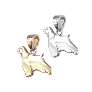 English Springer Spaniel Charm or Pendant in 14K Yellow Gold or Sterling Silver Jewelry for Necklace, Bangle, Bracelet, Memorial Gift