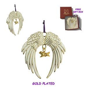 Newfoundland Exclusive Gold Plated Bronze Christmas Holiday Angel Wing Ornament Memorial