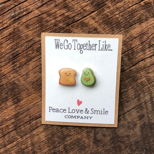 We Go Together Like Avocado Toast Avocado Toast Earrings Earrings Toast Jewelry Slice Of Bread Miniature Food Jewelry Quirky Kitschy Gift