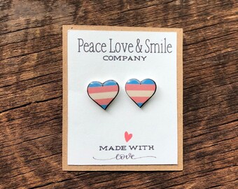 Transgender Pride Flag Transgender Flag Transgender Earrings Stud Earrings Post Transgender Jewelry Transgender Gift Trans Pride LGBT LGBTQ