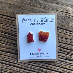 We Go Together Like French Fries and Ketchup Earrings French Fry Earrings French Fry Jewelry Ketchup Earring Ketchup Jewelry Stocking Gift