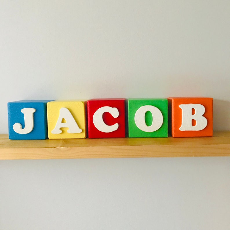 Personalizado madera bebé nombre cubos / bloques decoración Etsy