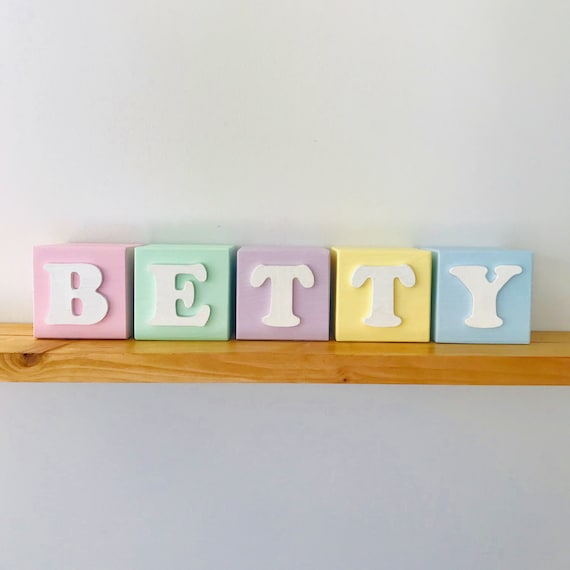 personalised baby name blocks