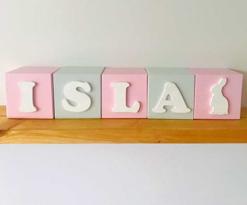 Personalizado madera bebé nombre cubos / bloques decoración Etsy