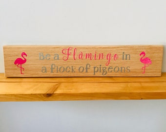 Home Decor Wooden Plaque - Flamingo  Gift Idea