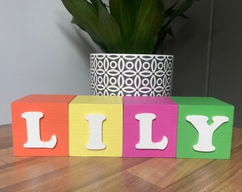 Baby Name Blocks / Cubes - Personalised Nursery Decor, Childrens Room, Wooden