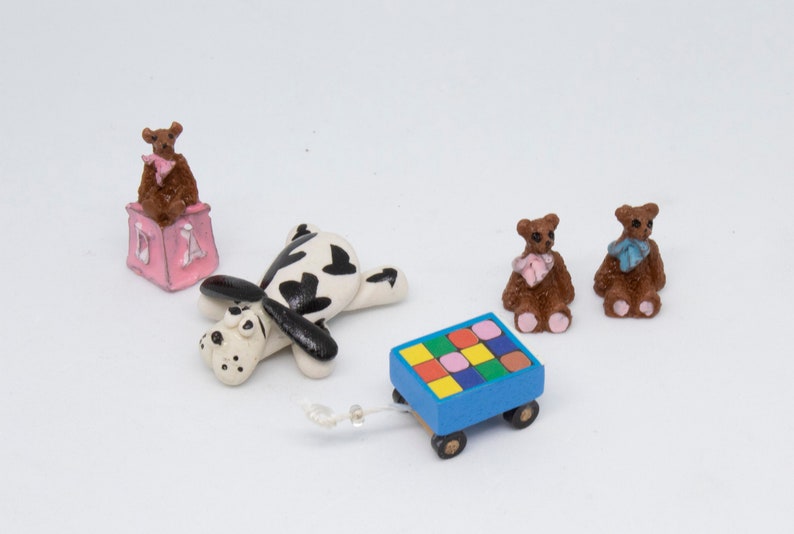 12 Miniature Puppy Dogs Doll House Play