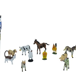 12 PC Mini Farm Animal Tube Set