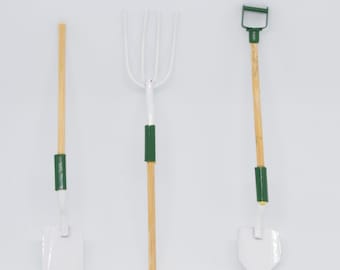 Dollhouse Miniatures 1/12 Scale Garden Tools Shovels, Rakes, Dig Mini Yard work Accessories Landscape Doll Ships in 24 Hours!
