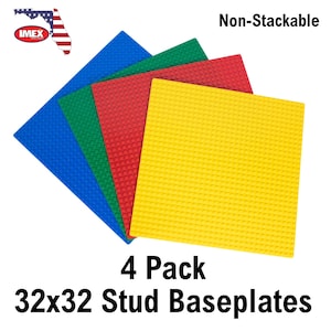 4 Pack 32x32 Non-Stackable Stud Baseplates, Perfect for Brick Tables! Compatible with all major brands!