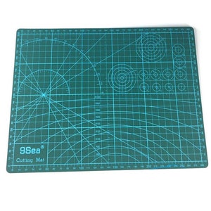 Nine Sea A1 A2 A3 A4 Double Printed Green Cutting Mat Paper Cutting Project  Work Pad Board with Scale For Paper Crafts Model