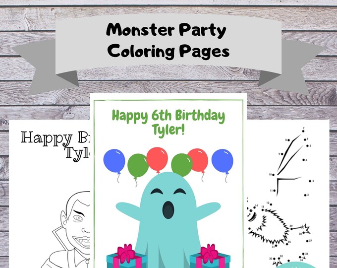 Printable Monster Coloring Pages, Kids Party Activity (PDF) - Etsy Canada