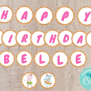 Luau Party Happy Birthday Banner Printable - Editable INSTANT DOWNLOAD ...