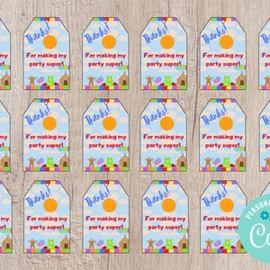 Candyland Party Favor Tags Printable - Editable INSTANT DOWNLOAD