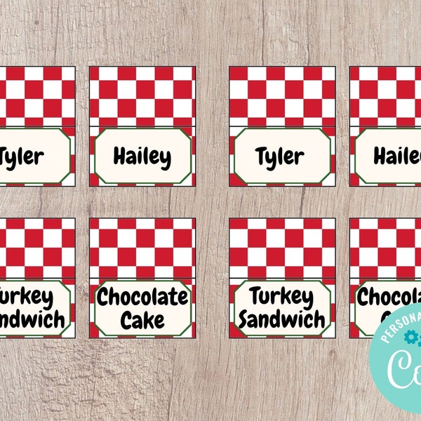 table place setting cards template Pizza Party Place Cards - Food Cards Printable - Editable INSTANT DOWNLOAD