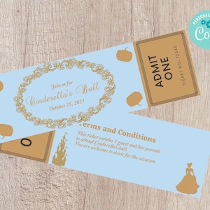 Cinderella Ball Ticket - INSTANT DOWNLOAD