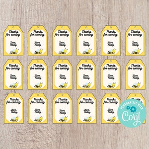 Bee-Day Party Favor Tags afdrukbaar - bewerkbare INSTANT DOWNLOAD