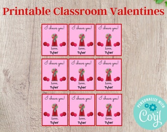 I Chews You Printable Classroom Valentines - Editable INSTANT DOWNLOAD