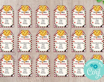Pizza Party Favor Tags Printable - Editable INSTANT DOWNLOAD