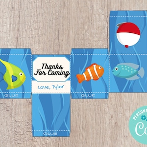 O-Fish-Ally One Party Favor Box zum Ausdrucken - bearbeitbar SOFORTIGER DOWNLOAD