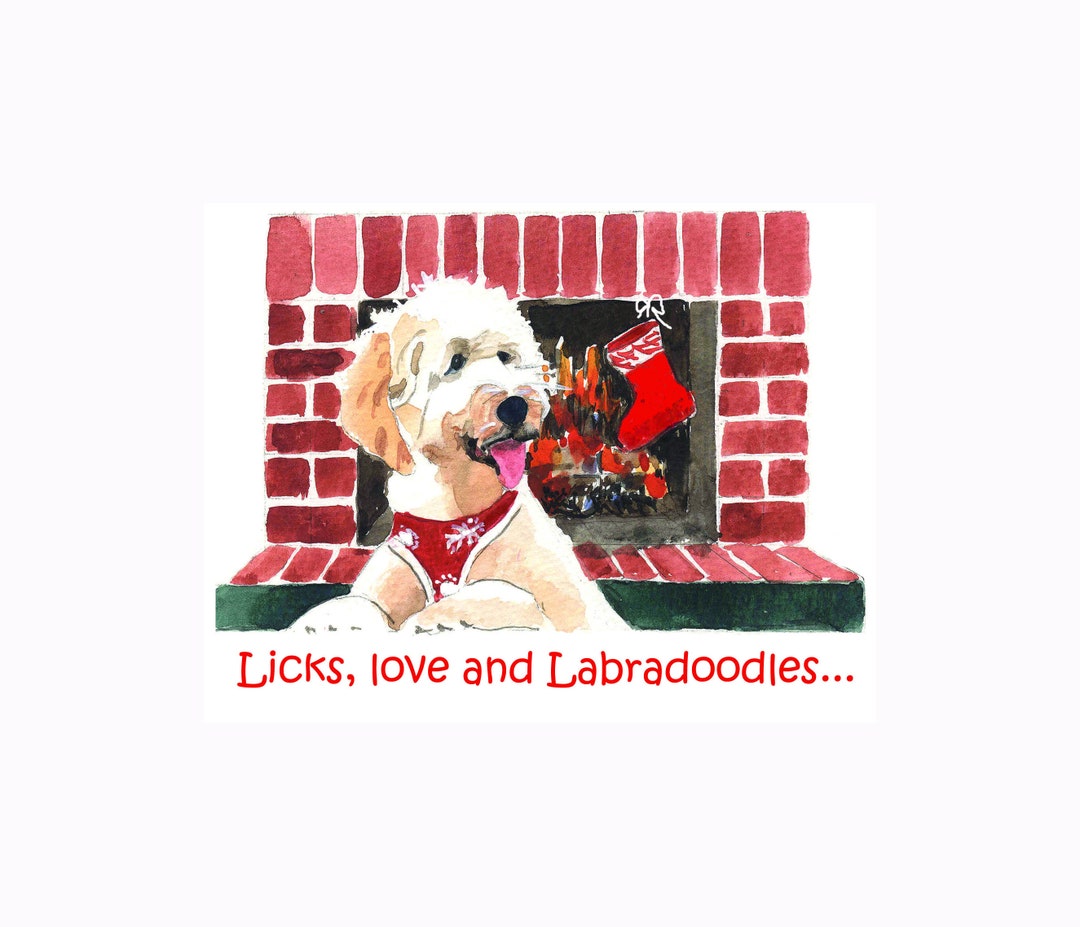 Love Licks and Labradoodleslabradoodle Christmas Card Etsy