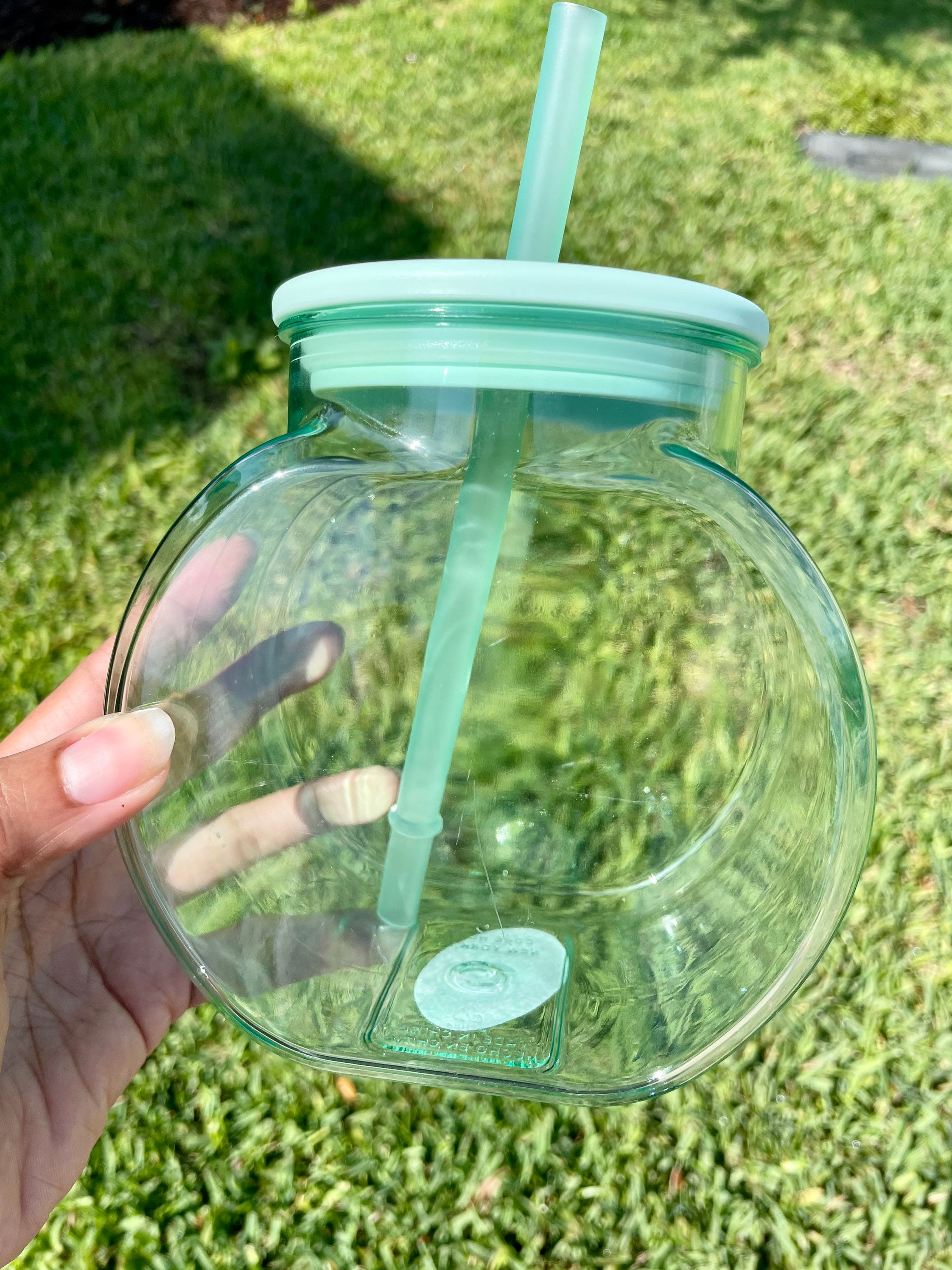 Fish Bowl Cup w/ Straw & Tapa / Listo para enviar / Rosa Etsy